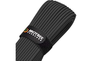 Brotree Paracord 4mm 30M 9 Strands 100% Nylon Rope Type 3 Parachute Cord for Outdoor, Bracelet, DIY - 280kg Breaking Load (Black)