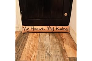 HOMETEX New Fabric Polycotton Draught Excluders Door Stoper Cushion Draft Insulator (My Rules)