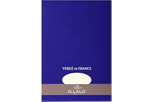 G. LALO Clairefontaine - Ref 12700L - G.Lalo Plain Laid Paper Sheets (Pad of 50) - A4 (210 x 297mm) Sized, 100gsm 25% Cotton Paper, Vergé de France, PEFC-Certified - White