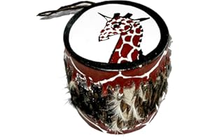TFTC Small Childrens African Alto Hand Drum handmade Festival Drum Lightweight Djembe Drum 4.5" Drum Head Tom Tom Bongo Fair Trade Kenya (Giraffe)