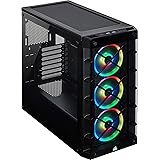 Corsair iCUE 465X RGB Tempered Glass Mid-Tower ATX Smart Case (Tempered Glass Side & Front Panels, Three LL120 RGB Fans Inclu