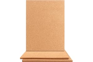 MUXHEL 3 stycken korkplattor, 40 x 30 cm, korkplatta 10 mm, anslagstavla, anslagstavla, kork, krukunderlägg kork, korkar för pyssel, korkmatta, för varma kuddar i köket, underlägg, väggdekoration