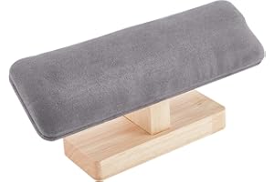 NBEADS Wooden Watch Display Stand, T-Bar Bracelet Holder Faux Suede Jewelry Organizer Holder Removable Bangle Pendants Anklet Tower Rack for Home Use, Retail Display Selling, Gray, 19.5x5x8.9cm