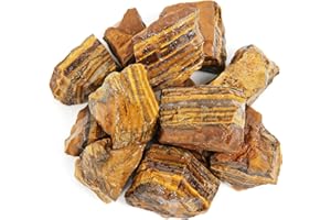 ORIENTREA 500 Gramm Naturbelassene Tigerauge Rohsteine, Natürlicher Tigerauge Rohkristall zur Wasseraufbereitung, Heilsteine Wassersteine