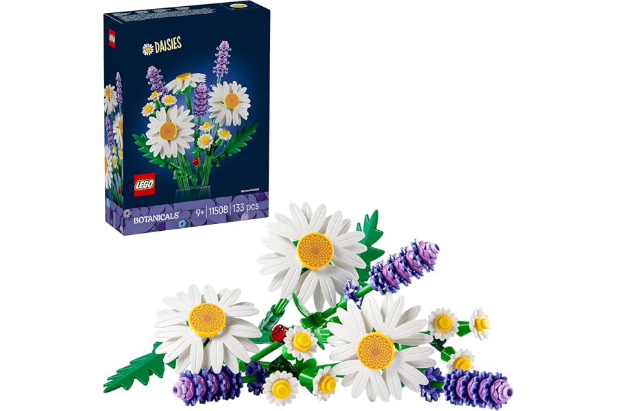 LEGO Botanicals Margaritas - Ramo de Flores con Margaritas y Lavanda Artificial - Decoracion para la Habitacion Infantil - Re
