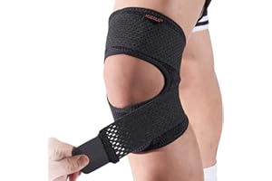 HUEGLO Kniebandage Männer Damen,Kniestütze mit Seitenstabilisatoren für Meniskus Riss Knieschmerzen, Verstellbare Patella Kniestütze Kniebandage für ACL MCL Arthritis Verletzungen Wiederherstellung (XL)