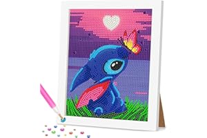 Daisen Art Diamond Painting with Frame,5D DIY Diamont Painting Set, Diamant Painting Kinder, Diamond Painting Gem Art Craft for Home Wall Decor 18 * 22cm