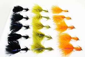 Jackal Outdoors 15 Piece Gold Headed Blue Flash Damsel Trout Flies on a Size 10 or 12 Hook