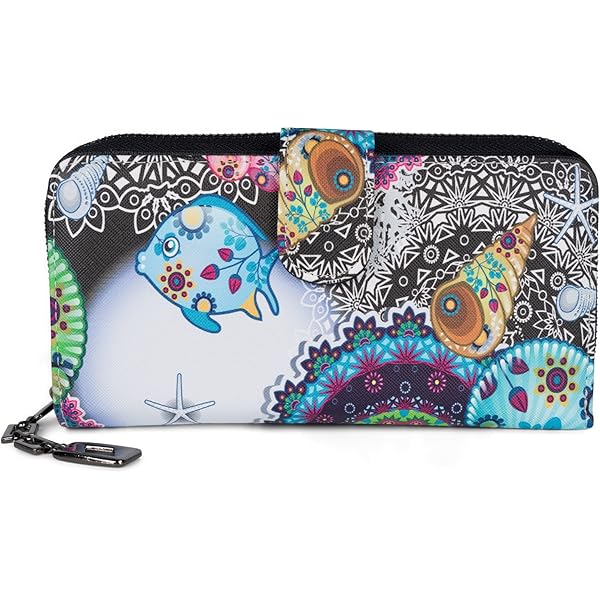 Shagwear ® Portemonnee dames portemonnee meisjes portemonnee, Olifanten Safari Rood Olifant Safari, Large