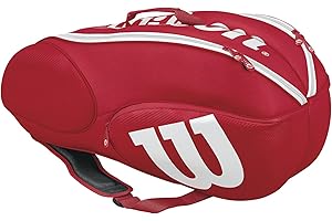 Wilson Sporting Goods Mini Vancouver - Borsa da Tennis, Confezione da 6, Colore: Rosso/Bianco