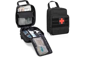 Damero Tattico Borsa Molle(Confezione da 2), Sacchetti medici EMT Borsa di pronto soccorso con toppa di pronto soccorso e tasche multipla