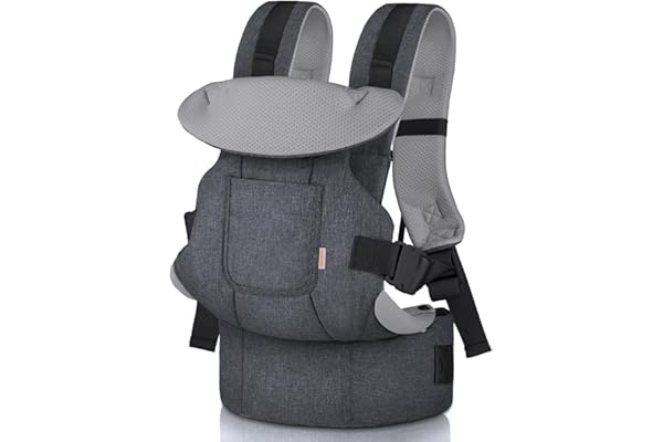 GAGAKU Porte-bébé pour bébés et tout-petits de 0 à 36 mois, Advanced 4-en-1 Porte bebe Facile à porter en position face à face vers l'avant et vers l'arrière pour enfants-Gris foncé