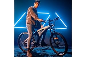 HX Q5 Bicicleta Eléctrica Montaña para Adultos con Carga rápida 48V 20AH Batería Extraíble,27.5"x2.25" Tyre EBike con luz RGB,SHIMAN0 7 velocidades,Frenos de DIS hidráulicos y Alcance 90-120KM