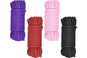 metagio 4 Pack Cotton Rope, 8MM Thick Cotton Rope 10M/ Roll All Purpose Soft Rope Twisted Cotton Knot Tying Rope
