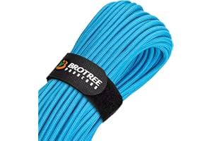 Brotree Paracord 4mm 9 Fili 100% Nylon Corda (15m, 30m, 50m) Tipo III Corda da Paracadute per Sopravvivenza, All'aperto, Fatto a Mano - 280kg Carico di Rottura (Blu, 30m)