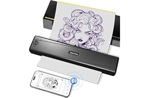 TATTMUSE Tattoo Drucker Bluetooth, Schablone Nadeldrucker mit 10 Stück Papier, Tattoo Transfer mit Smartphone PC, Stencil Drucker für Tattoo Künstler und Anfänger
