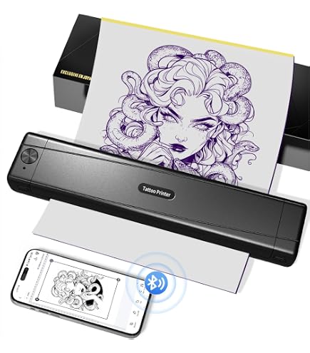 Produktbild von EZ Stencil Tattoo-Drucker – Bluetooth, 2500mAh, Tragbar, Für Telefon/Tablet/PC, Thermisch, A4 Kompatibel