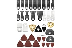 QWORK Juego de 100 Hojas de Sierra Oscilante, Accesorios Multiherramienta Oscilante Compatible con Fein Multimaster Bosch Dremel Makita Rockwel Worx