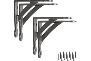 EDUWURXS Industrial Cast Iron Penny Gallow Shelving Brackets Pack of 4 4x4 Heavy Duty Wall Brackets for Shelves, Kitchen Shelves, Living Room, Additional