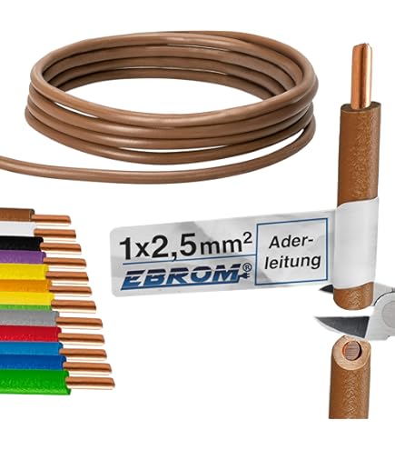 EBROM - Câble Electrique Conducteur Monofil De 5 M - Fil Unique