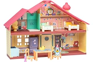 Bluey Casa de Celebraciones Ayuda Celebrar su cumpleaños. con 11 Accesorios y Muebles Quita y pon, más 1 Figura Exclusiva 6,3 cm