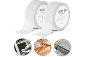 FALINGO Ruban adhésif antidérapant, 2 rouleaux 5 cm x 5 m, ruban adhésif de sécurité antidérapant en PVC, autocollant, escaliers, marches, antidérapant à l'intérieur et à l'extérieur (Transparent)