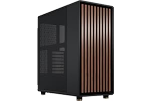 Fractal Design North Boîtier PC à Flux d'air - Charbon Noir avec Façade en Noyer - Moyen Tour ATX avec Panneaux Latéraux en Maille et 2 Ventilateurs PWM