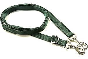 CHURCH PRODUCTS UK 8ft, 11ft Police Style Training Obedience Multi-Functional Dog Lead 25mm Cushioned Webbing (Green, 11ft Long)