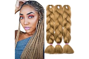 TESS 60 cm Extension per Treccine Africane Biondo Scuro, Extension Capelli Treccine 1 Pezzi Jumbo Treccia (100g/Pezzi) Capelli Finti per Treccine