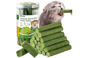 Glaublieb 225g Palitos de Hierba Gatera Liofilizado, Golosina de Hierba Gatera para Gatos, Snack Liofilizado para Eliminar Las Bolas de Pelo y Limpiar los Dientes
