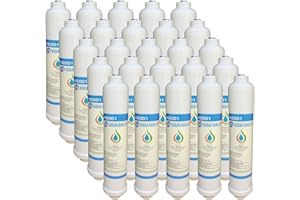 Aqua Quality AQ001 - Filtri per acqua in linea per frigorifero, compatibile con Samsung, GE, Daewoo, LG, Beko & Altro (confezione da 25)