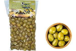 OLIVEK Greek Green Olives 1kg Vacuum-Sealed | Traditional Chalkidiki Variety |Key in The Mediterranean Diet | Loaded with Important Nutrients and Antioxidants| No Preservatives