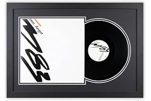 SOOBSOO Schallplatten Rahmen - Schwarz-1 - LP-Cover und Vinyl Bilderrahmen mit Doppel-Passepartout für 1er-, 2er und 3er LPs