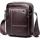 BAIGIO Borsello Uomo Pelle Marrone Borsa a Tracolla Vintage Borsa a Spalla Piccola Crossbody Bag Casual