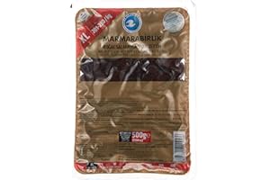 MARMARABIRLIK Oliven, geölt, echte schwarze Tafeloliven, ganz, natürlich gereift und fermentiert, mit Stein, aromatisch (1 x 500 g)