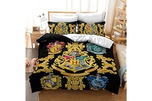 LKFFHAVD - Set di biancheria da letto a tema Harry Potter con stemma di Hogwarts, copripiumino con federe, in 100% microfibra con stampa 3D, adatto per ragazzi e ragazze (220 x 260 cm, motivo n°6)