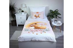 ‎THEONOI Theonoi Kinderbettwäsche Kleinkinder Baby Bettwäsche Babybett komplett Set Bettbezug 100x135 & Kissenbezug 40x60 aus Baumwolle Öko-Tex Standard für Jungen und Mädchen Waldtiere Fuchs