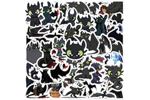 AUCEKO Set di 50 adesivi toothless, impermeabili, in vinile, per laptop, bambini, auto, moto, skateboard, bagagli, valigie, computer, graffiti decalcomanie