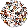 AOWDIAO Basketball Stickers for Water Bottle Cute Basketball Gifts 50 Pieces Sports Stickers for Kids Teens Adults