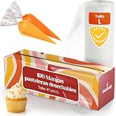 BakeBuddy Professional Disposable Pastry Sleeves 100 Units, L 47 cm | Extra Resistant Pastry Sleeves Made with Recycled LDPE
