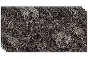 IZODEKOR Panneaux muraux décoratifs aspect marbre 3D - Revêtement mural acoustique et polystyrène - Panneaux muraux - Salle de bain et cuisine et salon - Panneaux muraux résistants à l'eau | Emperador