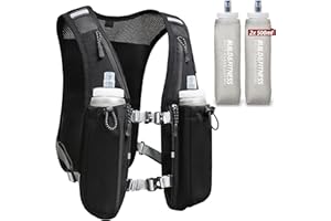 BUILD & FITNESS Gilet d'hydratation de Course à Pied pour Femmes et Hommes. Réfléchissant, Séchage Rapide, Résistant à l'eau, Sac à Dos réglable pour Course
