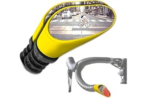 Sprintech Rétroviseur convexe léger, entièrement réglable et sans vibrations avec 9 couches de revêtement chromé et coque en ABS antichoc pour barres de 20 mm de diamètre Jaune