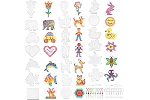 NUUOTP Bügelperlen Platten Set 20 Stück 5mm Bügelperlen Steckplatten Bügelperlen Vorlagen zum Basteln Transparent Bügelperlen Schablonen mit Bunten Karten Zubehör für Kinder DIY Geburtstag Weihna