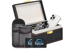 WHonor Faraday Box for Car Keys - RFID Signal Blocker Anti-Theft Protection with Faraday Pouches 2 Pack