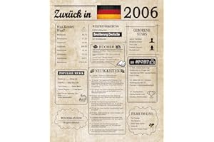 Woaipati Zurück im Jahr 2006 Geburtstag Poster,Dekoration zum 18.Geburtstag für Frauen oder Männer,edle Vintage-Tischdekoration,tolles Geschenk für 18-jährige Frau oder Geschenk für 18-jährigen Mann