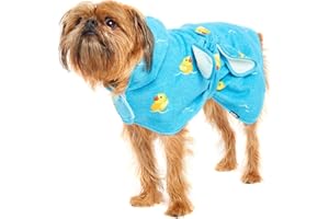 BarkBox Hunde-Bademantel-Handtuch – leicht, super süß, schnell trocknend – Ente (Größe S)
