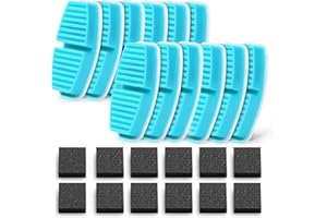 FOFNON Filtri per fontane d'acqua per gatti, 24 pezzi, adatti per fontane FOFNON Cat a batteria, 12 filtri + 12 spugne
