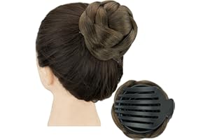 IMISSU Chignon intrecciato ballerino capelli ciambella posticci scrunchie artiglio capelli chignon updo per la festa di nozze (M1 Mescolare Marrone)