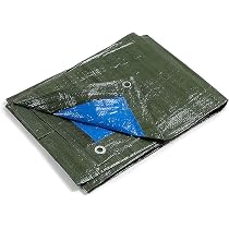 Bâche à œillets Kippen 6m² - Grammage 90g/m², Vert/bleu, Imperméable, UV Résistant, Pour Extérieur